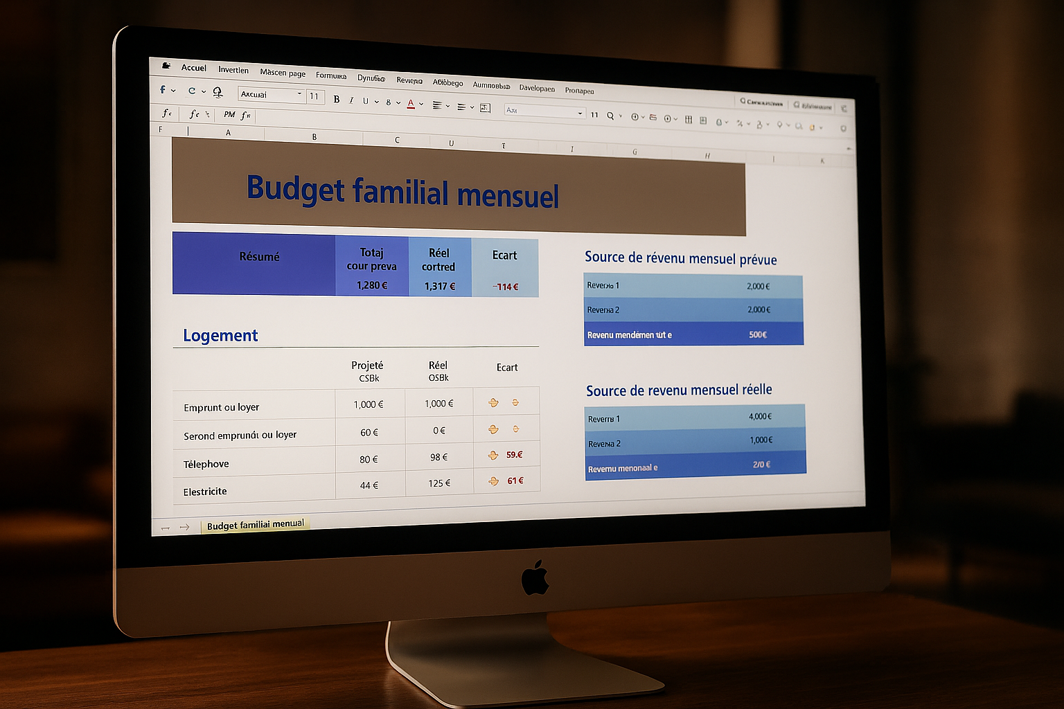 Budget familial mensuel
