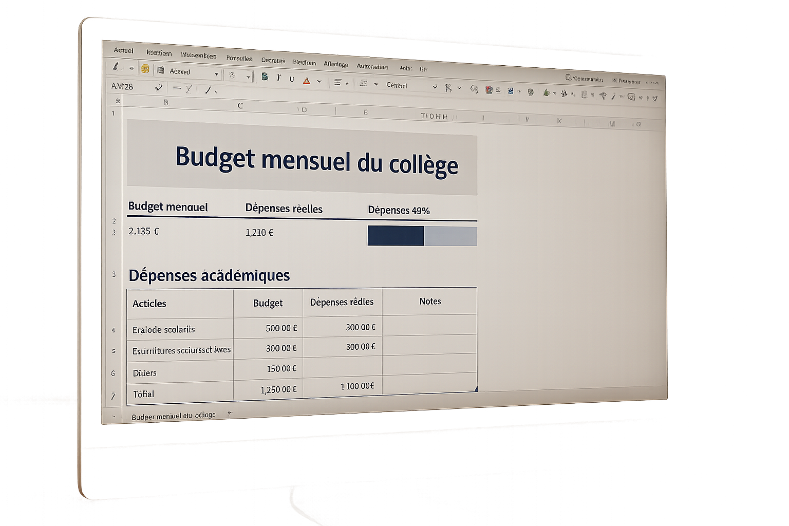 Budget mensuel du collège