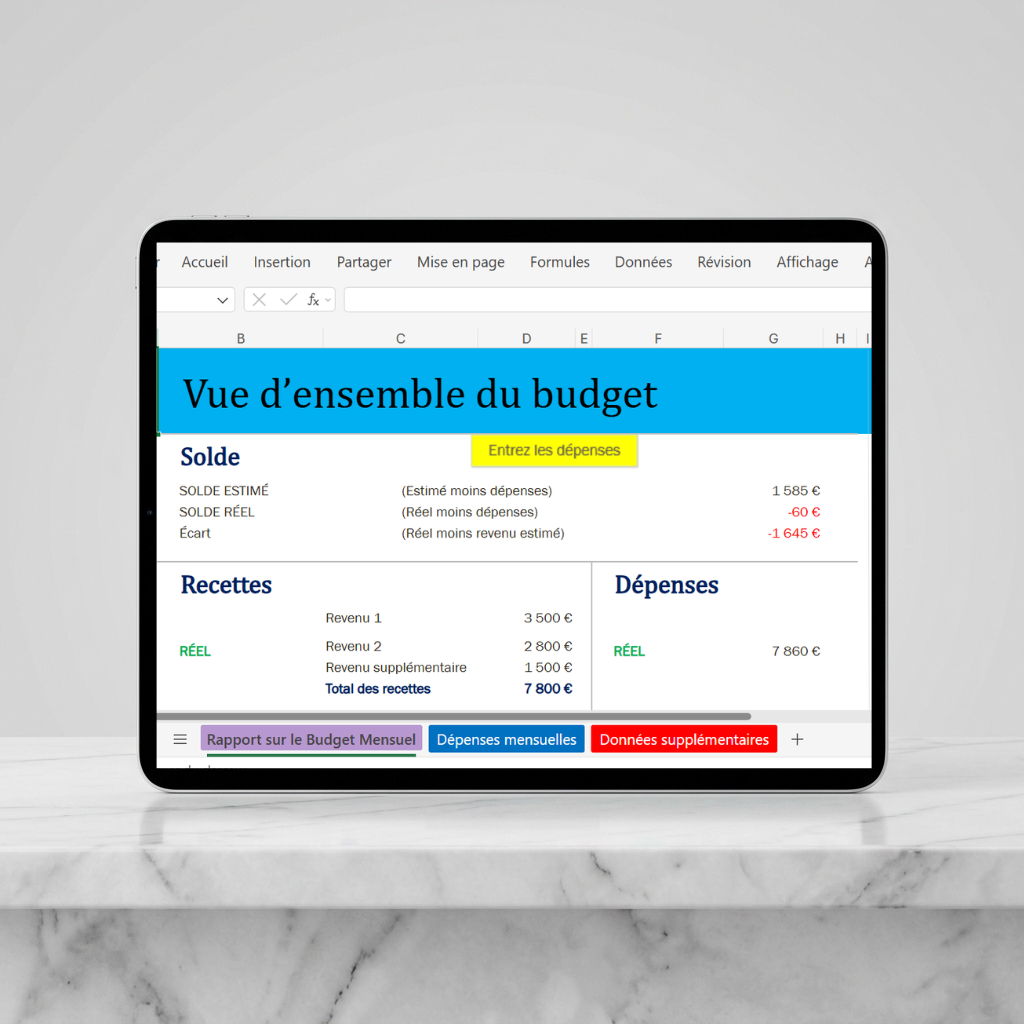Rapport sur le Budget Mensuel – Modèle de Gestion Financière